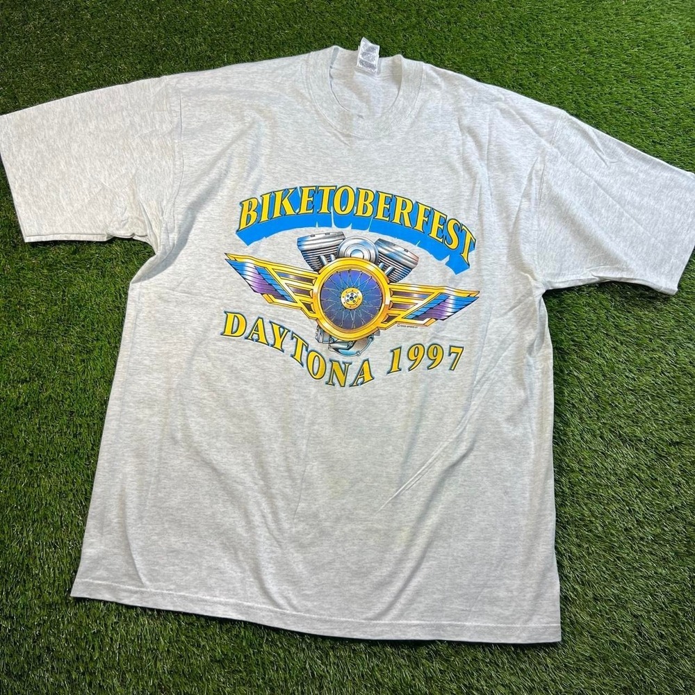 Vintage 1997 Daytona Bike Week T Shirt XL Fruit of the Loom Motorcycle Rally Tee